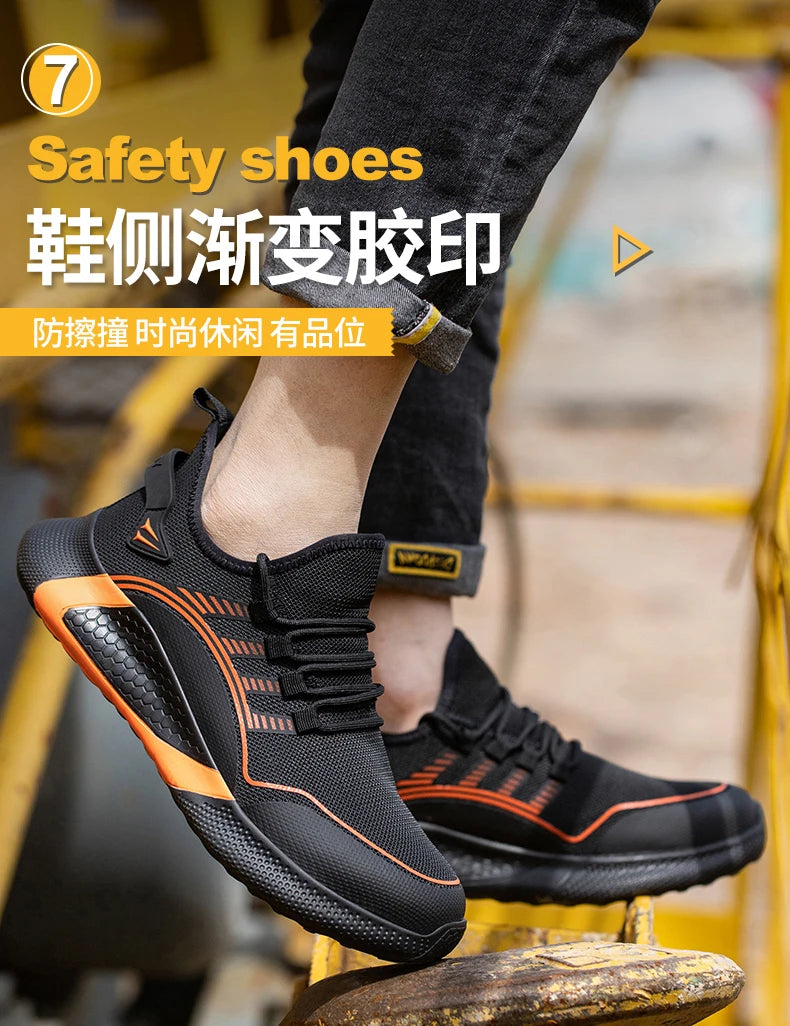 2024 Lightweight  Safety Shoes Men For Work Breathable Sports Safety Toe Shoes Work Boots S3 Anti-Smashing Women