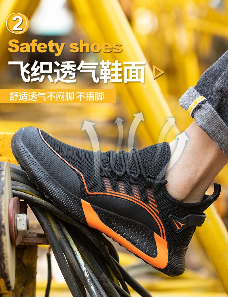 2024 Lightweight  Safety Shoes Men For Work Breathable Sports Safety Toe Shoes Work Boots S3 Anti-Smashing Women