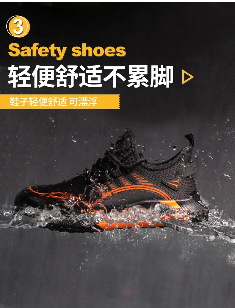 2024 Lightweight  Safety Shoes Men For Work Breathable Sports Safety Toe Shoes Work Boots S3 Anti-Smashing Women