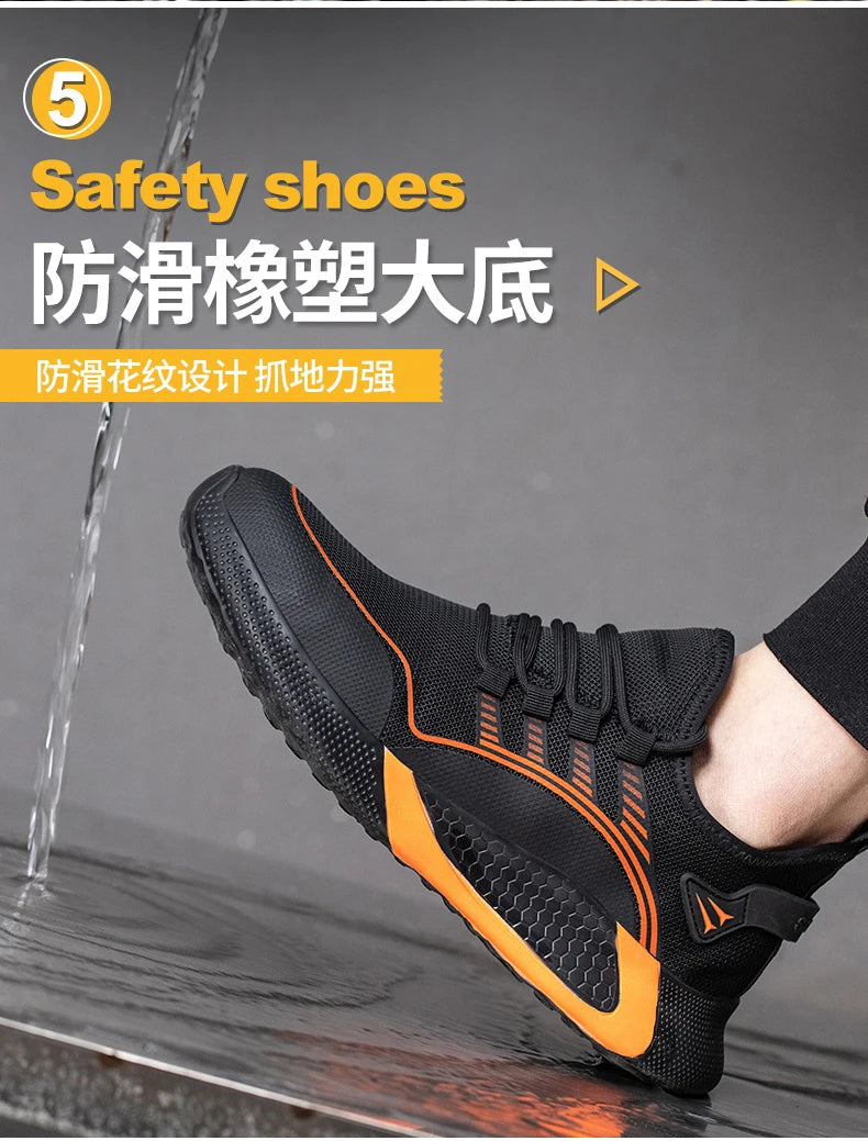 2024 Lightweight  Safety Shoes Men For Work Breathable Sports Safety Toe Shoes Work Boots S3 Anti-Smashing Women