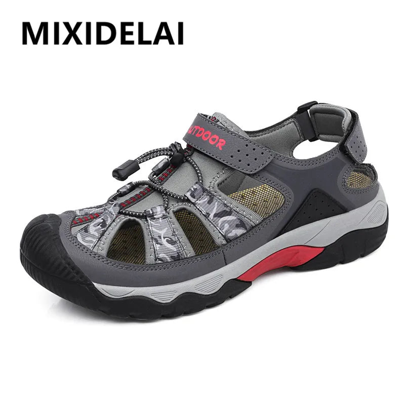 Classic Summer Men Sandals Fashion Large Size Beach Sandals New Breathable Casual Flat Sandals Men Outdoor Non-slip Wading Shoes