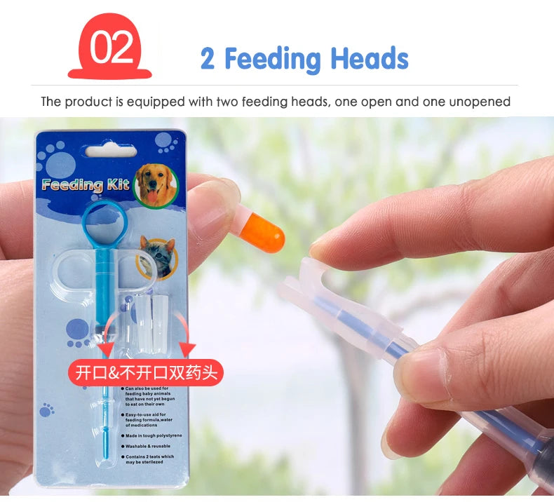 1PCS Pet Syringe Tablet Pill Gun Piller Push Dispenser Medicine Water Milk  Tube Feeder Tools Dog Accessories  Cat