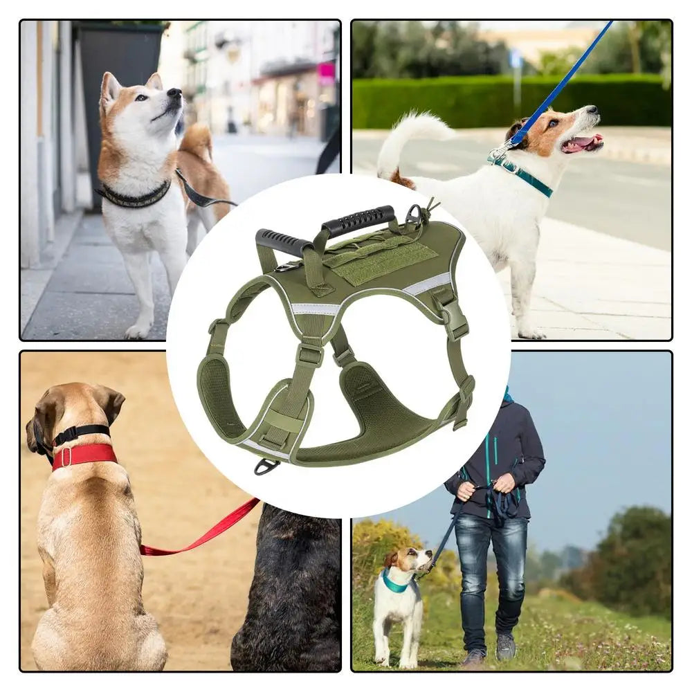 Dog Harness Reflective No Pull Dog Vest Vest Harness For Safe Night Walks Wear-Resistant Adjustable Easy Control Handle Vest