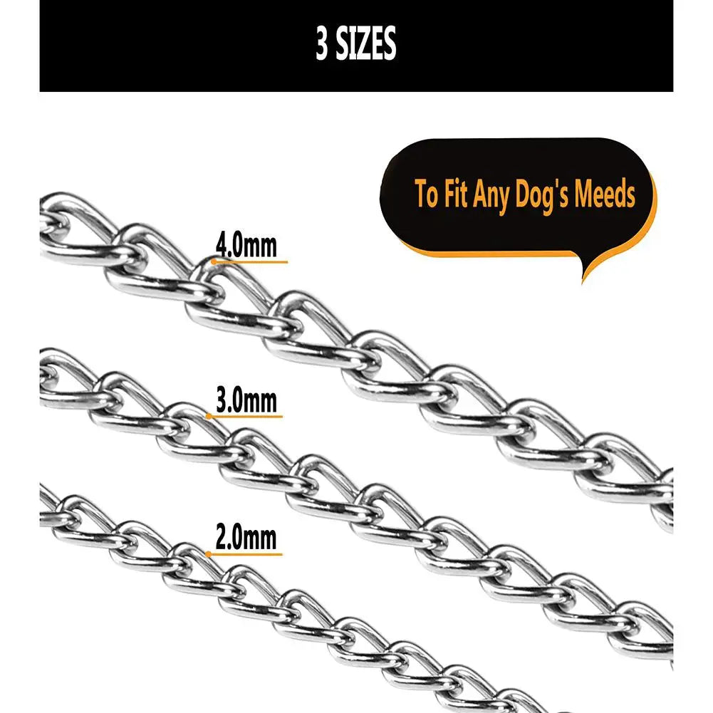 1.8M Pet Iron Chain Leashes for Dogs With Padded Handle Wear