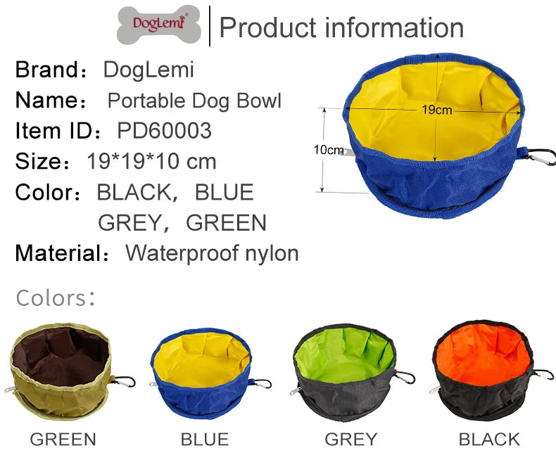 Collapsible Dog Travel Bowl Outdoor Portable Pet Dog Water Bowl Walking Outdoor Feeding Pet Folding Dish Bowl  Puppy Accessories