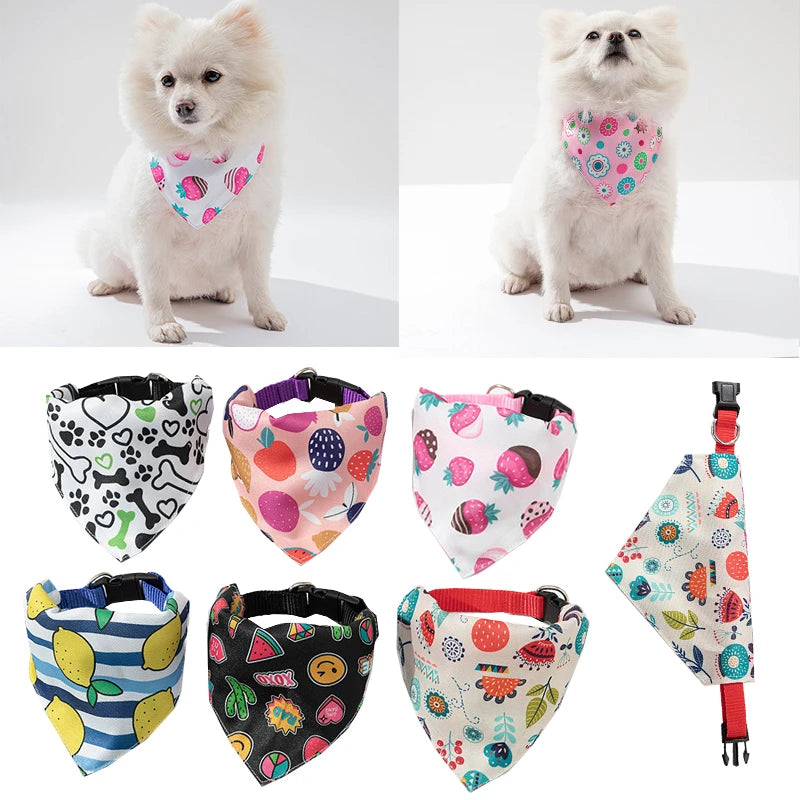 Adjustable Dog Bandanas Large Pet Scarf Pet Cotton Plaid Washable Bow Ties Collar Cat Dog Scarf Large Dog Accessories Kerchief