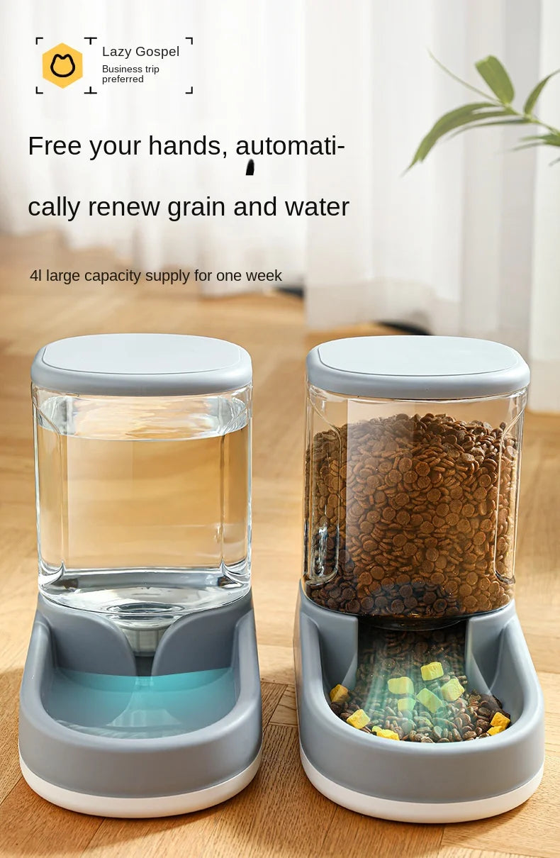 Automatic Dog Drinker Feeder Automatic Cat Drinker Dog Water Bottle Food Drinker Pet Feeding Bowl For Dogs And Cats Accessories