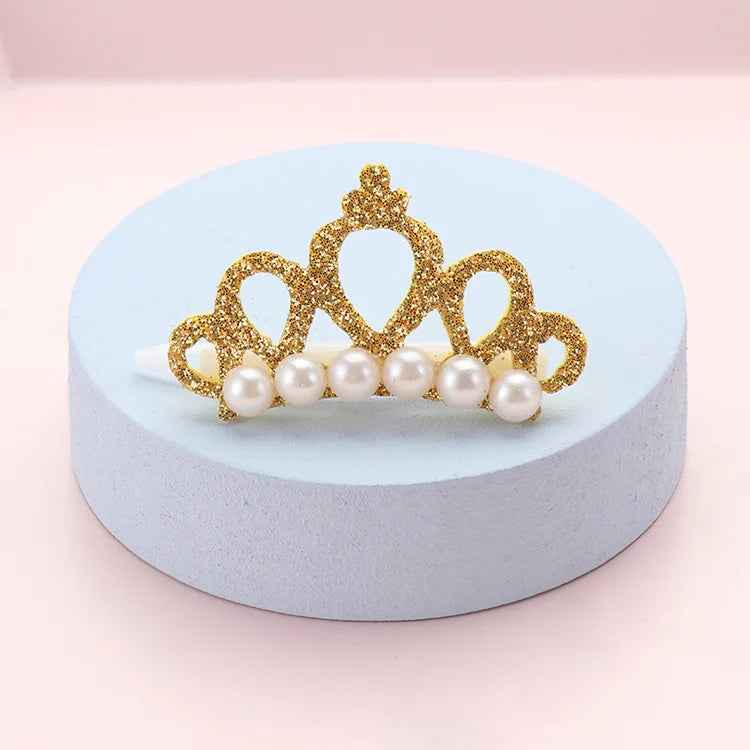 1PC Cute Pet Dog Hair Clips Small Dogs Faux Pearl Crown Shape Bows Hair Clips Cat Hair Grooming Headdress Pet Accessoires