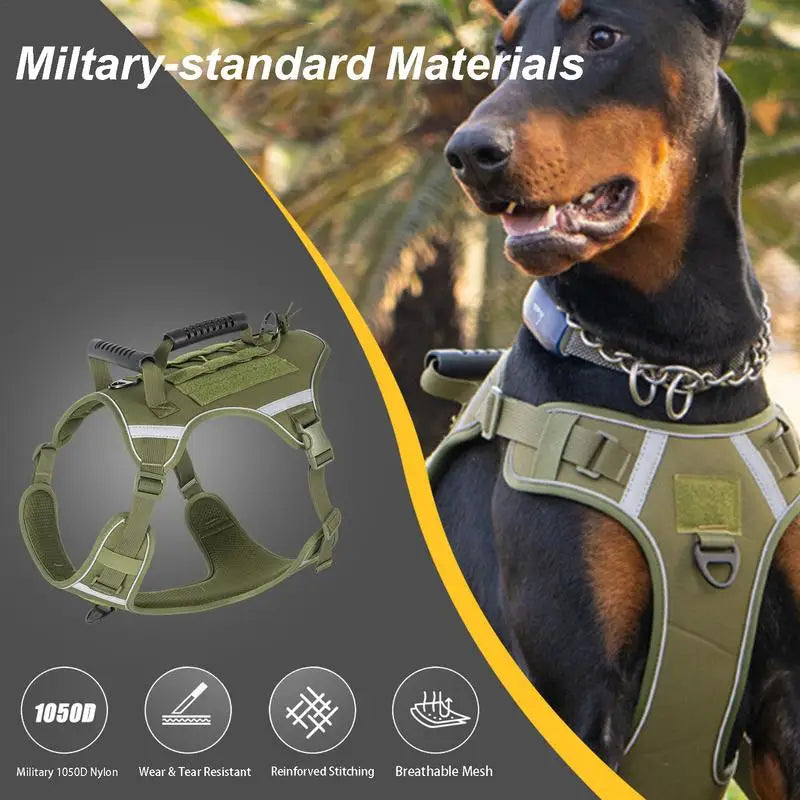 Dog Harness Reflective No Pull Dog Vest Vest Harness For Safe Night Walks Wear-Resistant Adjustable Easy Control Handle Vest