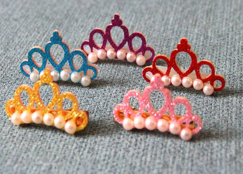 1PC Cute Pet Dog Hair Clips Small Dogs Faux Pearl Crown Shape Bows Hair Clips Cat Hair Grooming Headdress Pet Accessoires