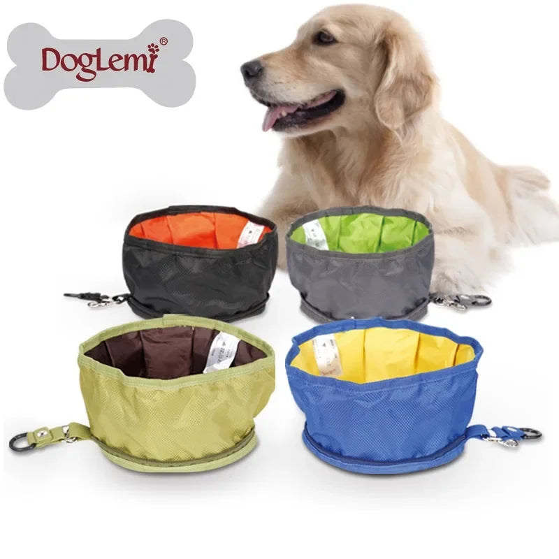 Collapsible Dog Travel Bowl Outdoor Portable Pet Dog Water Bowl Walking Outdoor Feeding Pet Folding Dish Bowl  Puppy Accessories