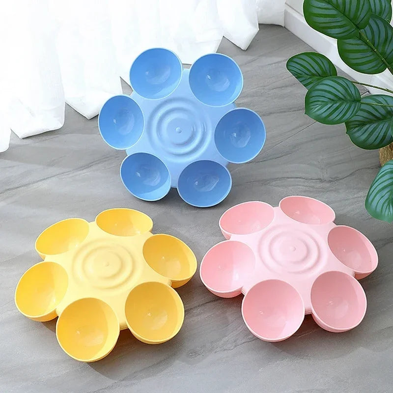 6 in 1 Dog Bowl Puppy Slow Feeder Dog Bowl Cat Water Bottle Flower Shape Cat Water Feeding Bowl Healthy Diet Dish Pet Accessory