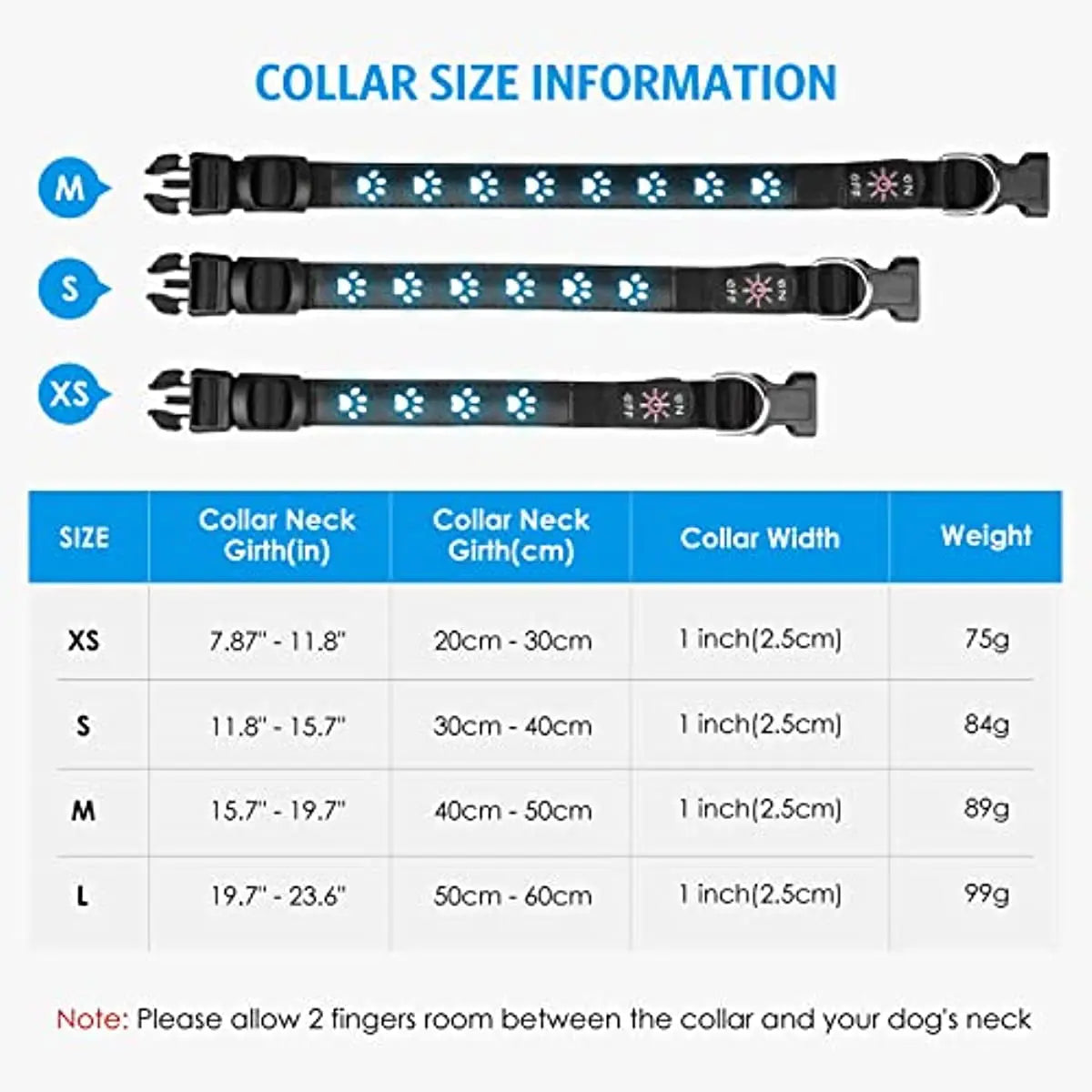 7 Modes Led Dog Collar Bone Colourful Light Luminous Dog Collar USB Chargeable Swimming Bright Night Pet Accessories