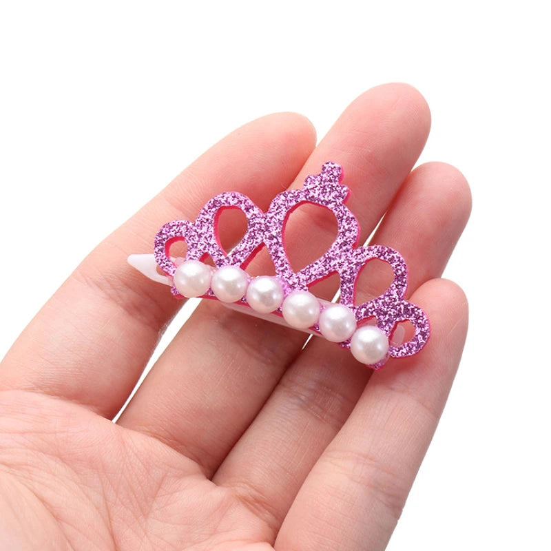 1PC Cute Pet Dog Hair Clips Small Dogs Faux Pearl Crown Shape Bows Hair Clips Cat Hair Grooming Headdress Pet Accessoires