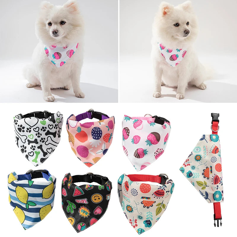 Adjustable Dog Bandanas Large Pet Scarf Pet Cotton Plaid Washable Bow Ties Collar Cat Dog Scarf Large Dog Accessories Kerchief